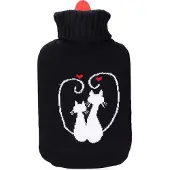 EDM With In Love Cats Rechargeable Hot Water Bag 2l Schwarz