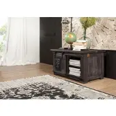 MASSIVMOEBEL24.DE Truhe Mango 76x51x46 grau lackiert RAILWAY #234