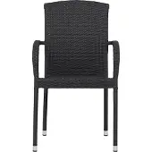 Ebuy24 Anita Gartenstuhl Polyrattan stapelbar schwarz.