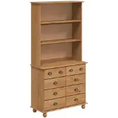 vidaXL Hutch ASKIM Honigwachs 91 x 40 x 184 cm Massives Kiefernholz