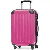 Hauptstadtkoffer Alex - Handgepäck Hartschalen-Koffer Flugzeug erweiterbar Kabinen-Trolley Carry-On Hand Luggage Hardcase, 4 Rollen, 55 cm, 42 L,Magenta