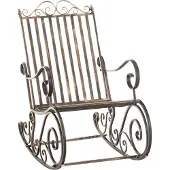 CLP Schaukelstuhl Relaxstuhl Smilla, wetterfest für Garten, Metallgestell bronze