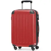 Hauptstadtkoffer Alex - Handgepäck Hartschalen-Koffer Flugzeug erweiterbar Kabinen-Trolley Carry-On Hand Luggage Hardcase, 4 Rollen, 55 cm, 42 L,Rot