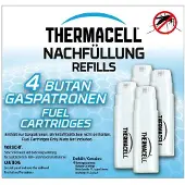 Thermacell Butangaspatronen C-4, 4er Pack, 48 Stunden Nachfüllpackung, 12h pro Patrone, ohne Wirkstoffplättchen
