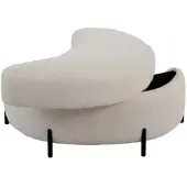 STILVORA Aufbewahrungs-Fußhocker Teddy Ivory mit Stauraum und Schaumpolsterung