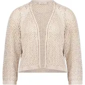 Cartoon Strick-Cardigan mit Glanzeffekt in Safari Beige | Gr.: 38