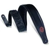 Levys Leathers Signature Legacy 3.25" Leder Gitarrengurt schwarz mit braunem Logo