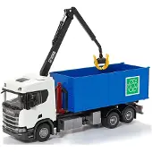 Emek Scania Müllwagen mit Kran, Weiß
