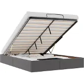 vidaXL Ottoman-Bett ohne Matratze Grau 140x190 cm Kunstleder