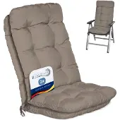 Beautissu 2er Set Hochlehner Auflagen Flair HL, 120x50x8cm, Taupe
