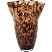 Broste Copenhagen - Liva Vase Ø 23 x H 31,5 cm, brown leopard