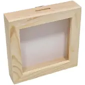 Playwood Holzspardose Plexiglas mit weisser Rückseite klein