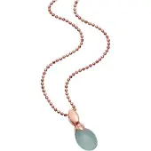 Jamelli Anhänger mit Kette 925 Silber rosé vergoldet Paraiba Chalcedon