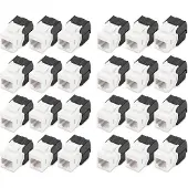 Digitus CAT 6 Keystone Modul, ungeschirmt - 24 Stk., Flach, Schwarz, Weiß, RJ-45, LSA, Buchse, Buchse