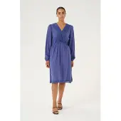 Kaffe Midikleid "Damen Kleid KAfreia", Damen, Gr. 34, N-Gr, blau (blauindigo cc.), Obermaterial: 100% Viskose CV., Kleider Midikleid