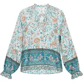 Usha Bluse Frauen aqua mehrfarbig