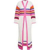 Mymo Strickjacke Frauen Wollweiß Mehrfarbig