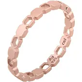 Cai Ring 925/- Sterling Silber rosévergoldet Hexagon Cut Outs Stacking