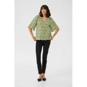 Kaffe Langarm-Bluse A-shape Oil Green