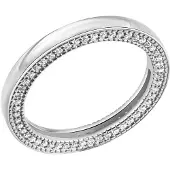 Celesta Silber Ring Silber 925 rhodiniert mit 104 schwarzen Zirkonia-Steinen