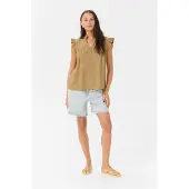 Kaffe Ärmellose Bluse Regular fit Starfish champagne