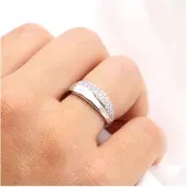 Zeeme Silber Ring Silber 925 rhodiniert mit Zirkonia weiß