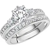 Zeeme Silber Ring Silber 925 zweiteilig mit Zirkonia weiß