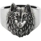 Cai Ring 925/- Sterling Silber oxidiert Wolf Europa