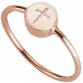Cai Ring 925/- Sterling Silber rotvergoldet Kreuz