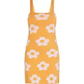 Swirly Kleid Frauen orange