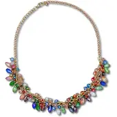 Steuer Modeschmuck Collierkette Collier mit bunter Glaszierde
