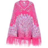 IZIA Poncho Frauen rosa mehrfarbig