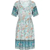 Usha Kleid Frauen aqua mehrfarbig