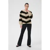 Kaffe Strickpullover KAverana Baggy fit beige