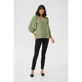 Kaffe Langarm-Bluse Loose fit Oil Green