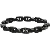 Zeeme Stainless Steel Armband Edelstahl matt glanz schwarz 23,5cm lang