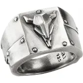 Cai Ring Silber 925 oxidiert Stierkopf