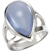 Jamelli Ring 925 Silber rhodiniert Quarz hellblau (beh.)