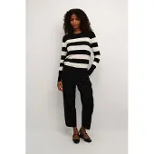 Kaffe Strickpullover Regular fit black offwhite