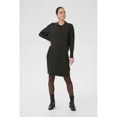 Kaffe Midikleid "Damen Kleid KAlizza", Damen, Gr. XL, N-Gr, grau (dunkelgrau melange), Obermaterial: 80% Viskose CV. 20% Nylon NY., Kleider Midikleid