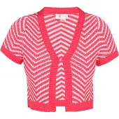 IZIA Strickjacke Frauen fuchsia weiß