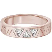 Cai Ring 925 Sterling Silber rosé vergoldet mit Zirkonia Dreiecken