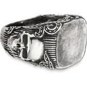 Cai Ring 925/- Sterling Silber matt-oxidiert Totenkopf