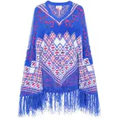 IZIA Poncho Frauen cremeweiß mehrfarbig