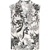 Usha Bluse Frauen cremeweiß schwarz