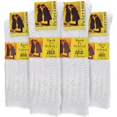 Sock Snob 12er-Pack Mädchen Baumwollreiche Kniestrümpfe Weiß Uniform Socken - Weiß