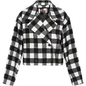 Mymo Jacke Frauen schwarz weiß kariert