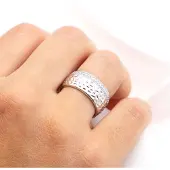 Zeeme Silber Ring Silber 925 rhodiniert mit weißen Zirkonia-Steinen