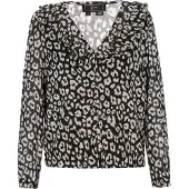 Faina Bluse Frauen cremeweiß schwarz