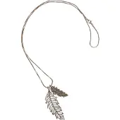 Steuer Modeschmuck Kette Metall Glänzend 76cm Glasstein grau